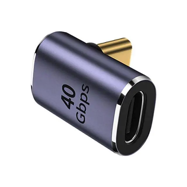 Alt view image 7 of 7 - CY USB C Male to Female Adapter,USB4 Type C 90 Degree UP Down Angled 100W Power Data 8K Video Extension Connector Adapter