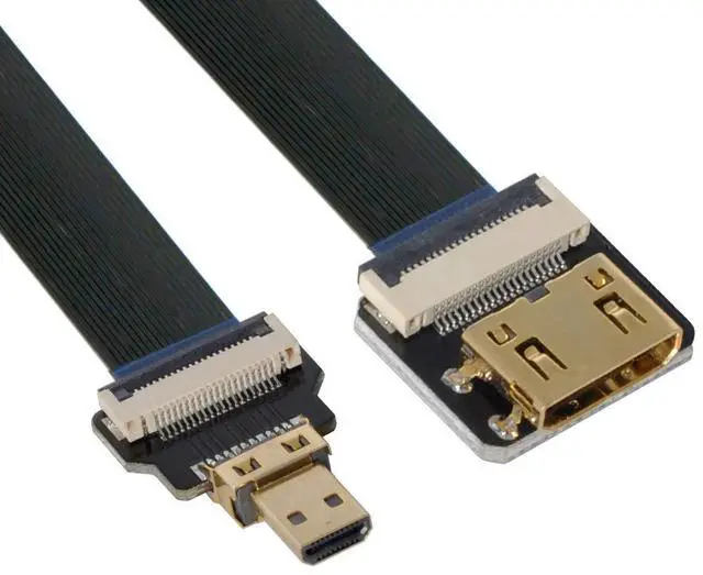 Main image of CY Micro HDMI to Mini HDMI Cable CYFPV Mini HDMI Female to Micro HDMI Male Extension FPC Flat Cable 1080P for FPV HDTV Multicopter Aerial Photography