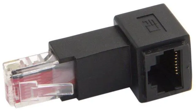 Main image of RJ45 8P8C FTP STP UTP Cat 5e LAN Ethernet Network Extension Connector Adapter 90 Degree Down Angled