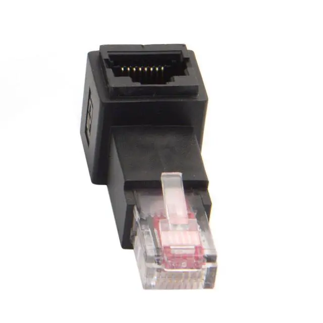 Alt view image 3 of 7 - RJ45 8P8C FTP STP UTP Cat 5e LAN Ethernet Network Extension Connector Adapter 90 Degree Down Angled