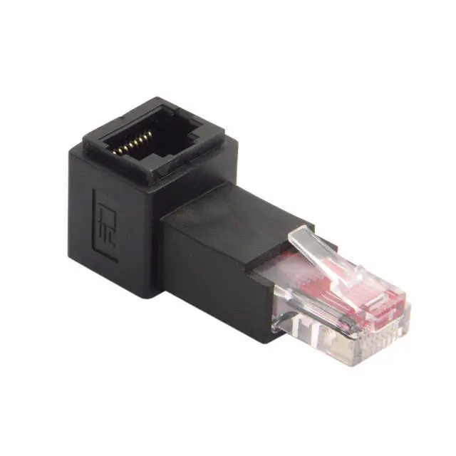 Alt view image 4 of 7 - RJ45 8P8C FTP STP UTP Cat 5e LAN Ethernet Network Extension Connector Adapter 90 Degree Down Angled
