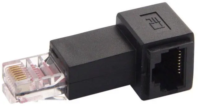 Main image of RJ45 8P8C FTP STP UTP Cat 5e Lan Ethernet Network Extension Connector Adapter 90 Degree Left Angled