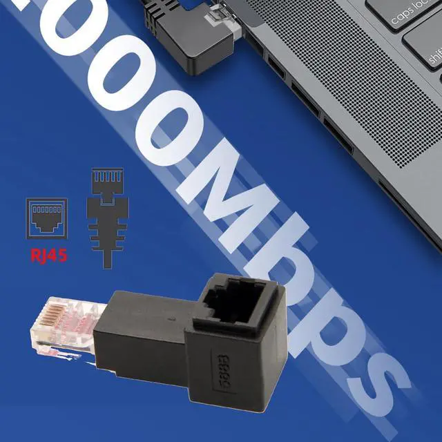 Alt view image 7 of 7 - RJ45 8P8C FTP STP UTP Cat 5e LAN Ethernet Network Extension Connector Adapter 90 Degree (Up Angled)