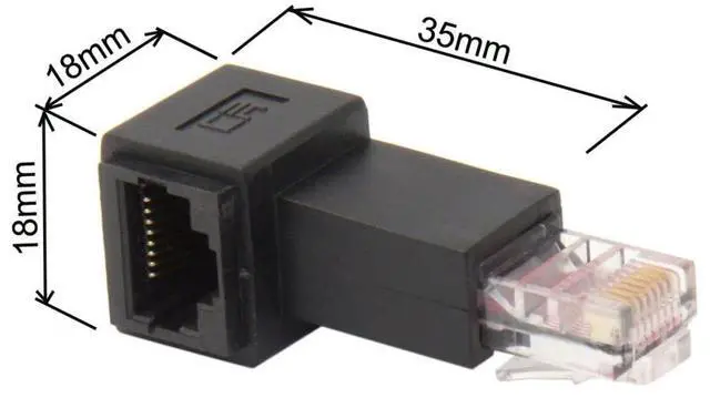 Alt view image 2 of 7 - RJ45 8P8C FTP STP UTP Cat 5e LAN Ethernet Network Extension Connector Adapter 90 Degree (Right Angled)