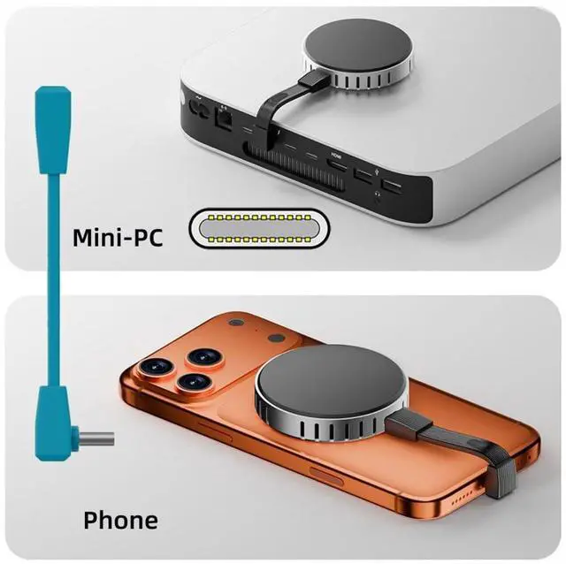 Alt view image 5 of 7 - 2 Pack USB C Short Flat Cable,USB 4.0 Type C Male to Male/Female 90 Degree Angled 8K@60Hz 80Gbps Data Transfer,PD 240W Fast Charge Data Extension Cable 2.01/2.64 Inch Blue
