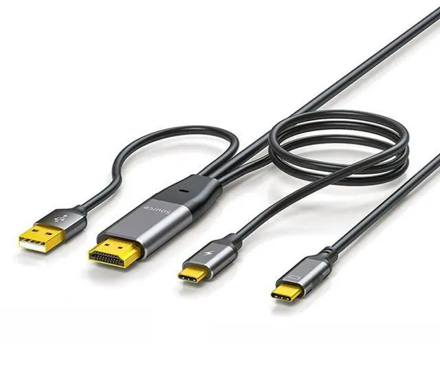 Main image of HDMI to USB C Cable 4k@60hz with USB Power Supply Support Touch Display for Host Connected to Portable Screen/VR Glasses 6.56FT/2.0M