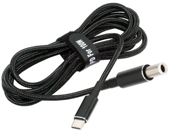 Main image of Laptop Power Cable,USB C to DC 7.4x5.0MM DE PD 100W Fast Charging Nylon Braided Cable Compatible PD 65W 5.91FT/1.8M