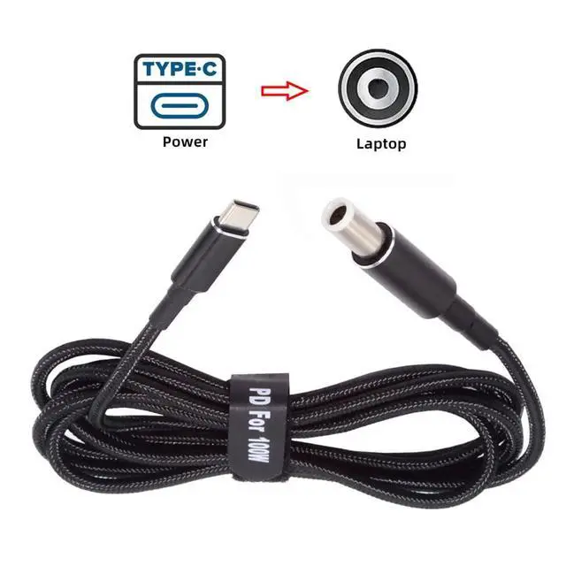 Alt view image 7 of 7 - Laptop Power Cable,USB C to DC 7.4x5.0MM DE PD 100W Fast Charging Nylon Braided Cable Compatible PD 65W 5.91FT/1.8M