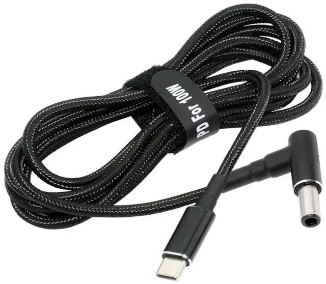 Main image of Laptop Power Cable,USB C to DC 6.0x1.4MM PD 100W Fast Charging Nylon Braided Cable Compatible PD 65W 5.91FT/1.8M