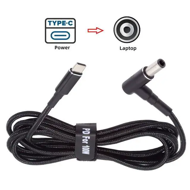 Alt view image 7 of 7 - Laptop Power Cable,USB C to DC 6.0x1.4MM PD 100W Fast Charging Nylon Braided Cable Compatible PD 65W 5.91FT/1.8M