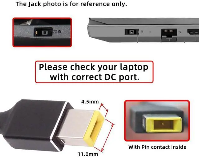 Alt view image 6 of 7 - USB C to DC Adapter,USB C Female to DC 11.0x4.5mm Barrel Jack Plug PD 100W Laptop Fast Charging Adapter with Wattage Display