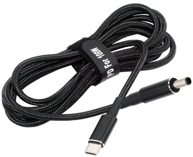 Main image of Laptop Power Cable,USB C to DC DE4.5x3.0MM PD 100W Fast Charging Nylon Braided Cable Compatible PD 65W 5.91FT/1.8M