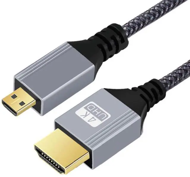 Main image of HDMI 2.0 Cable,HDMI Male to Micro HDMI Male 4K@60Hz Ultra High-Speed Gold-Plated Nylon Braided Cable 6.56FT/2.0M for TV, Monitor, Computer
