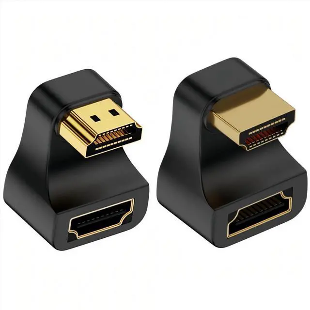 Main image of 2 Pack HDMI Male to HDMI Female 8K@60Hz 4K@120Hz 180 Degree Angled Converter Connector Adapter