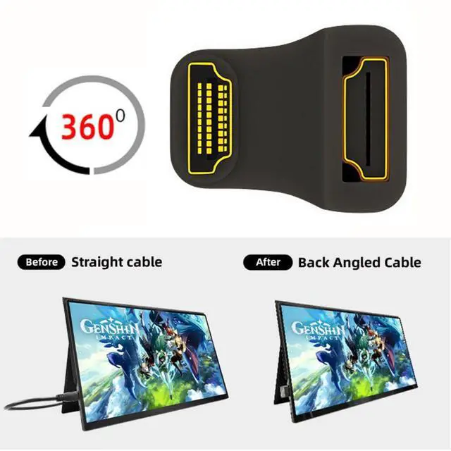Alt view image 4 of 7 - HDMI Male to HDMI Female 8K@60Hz 4K@120Hz 180 Degree Down Angled Extension Adapter Converter Connector