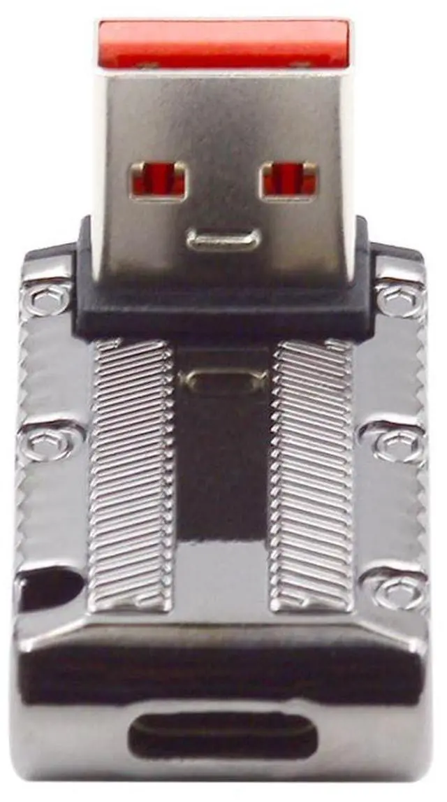 Main image of USB C to USB 3.0 Data 10Gbps Power 120W Connector Adapter Mecha Cyberpunk Style 90 Degree UP Angled Low Profile Type