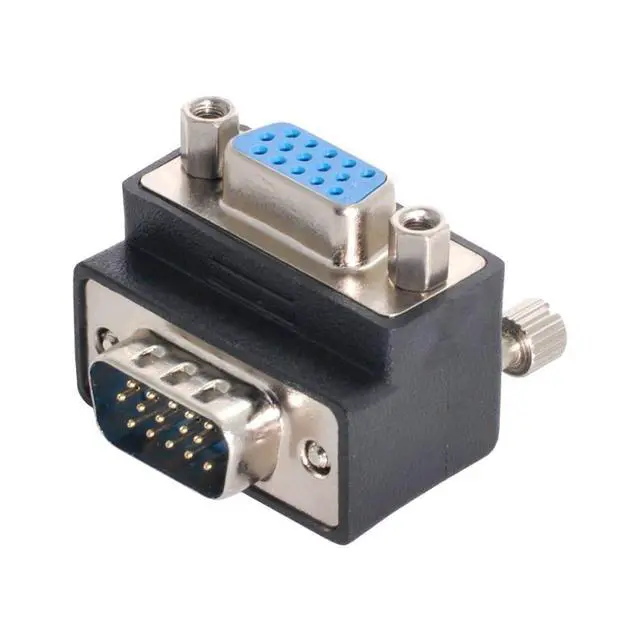 Alt view image 3 of 6 - VGA Connectors,VGA SVGA D-Sub HDB15Pin Male to Female 90 Degree UP Angled Gender Changer Video Graphics Array Connector Adapter for Monitor/Projector/Graphics