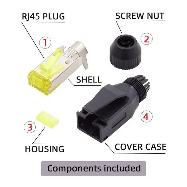 Alt view image 2 of 6 - RJ45 CAT5/CAT6/CAT7 Shield Plug Connector 8P8C for Industrial Network Ethernet Patch Cord 2Pcs/Set