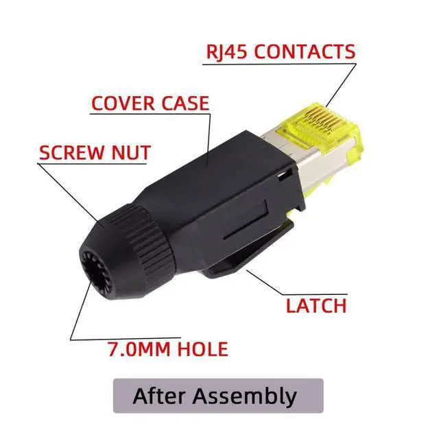 Alt view image 5 of 6 - RJ45 CAT5/CAT6/CAT7 Shield Plug Connector 8P8C for Industrial Network Ethernet Patch Cord 2Pcs/Set