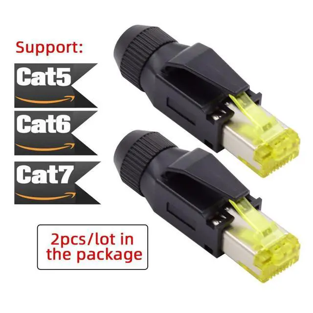 Alt view image 6 of 6 - RJ45 CAT5/CAT6/CAT7 Shield Plug Connector 8P8C for Industrial Network Ethernet Patch Cord 2Pcs/Set