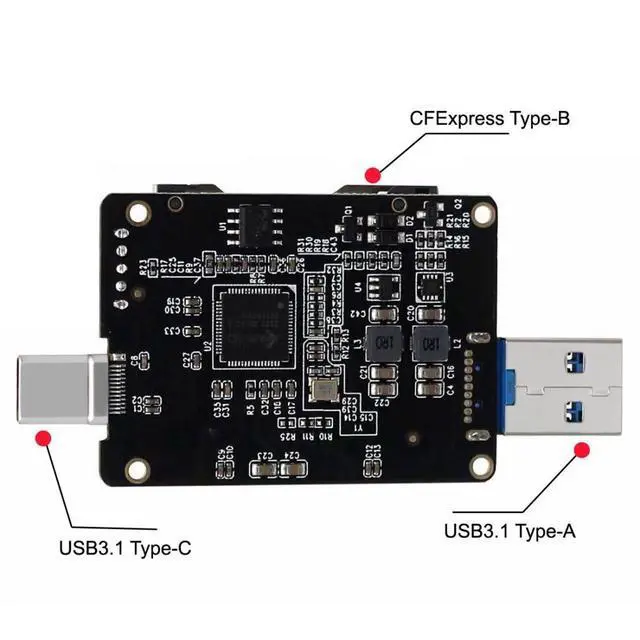 Alt view image 4 of 7 - USB 3.1 Gen 2 10Gbps CF Express Type B Memory Card Reader to USB 3.0/USB C Adapter