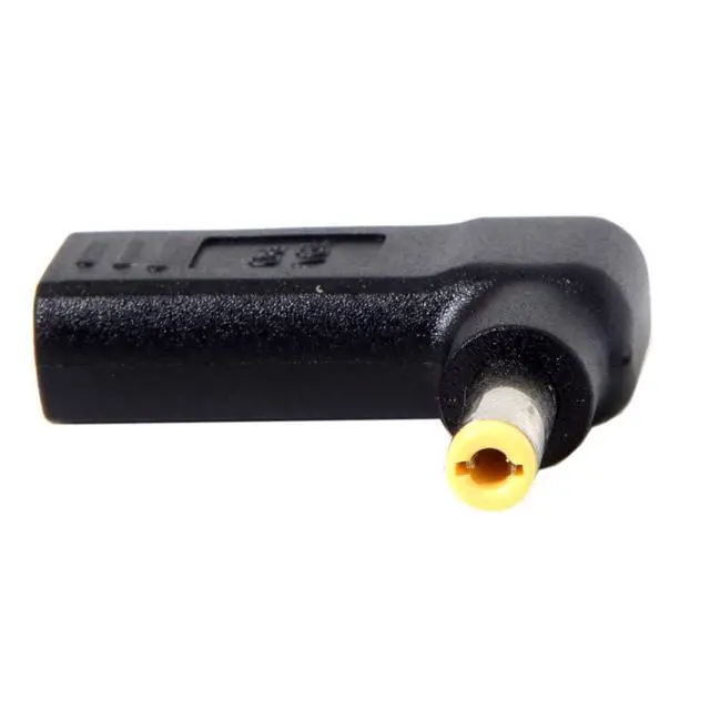 Alt view image 4 of 7 - USB C to DC 5.5x2.5MM 90Degree Angled PD65W 20V Fast Charging Power Adapter for Laptop