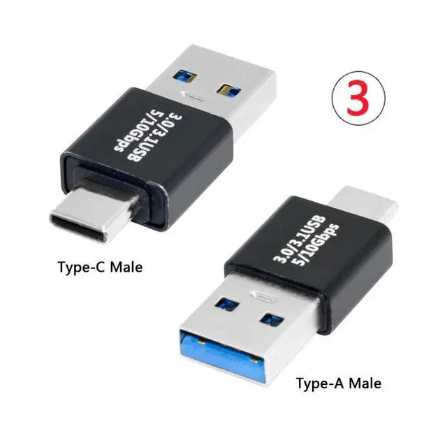 Alt view image 7 of 7 - 4 Pack USB 3.0/3.1 Connector USB 3.0 to USB C 10Gbps OTG Data Charge Converter Adapter