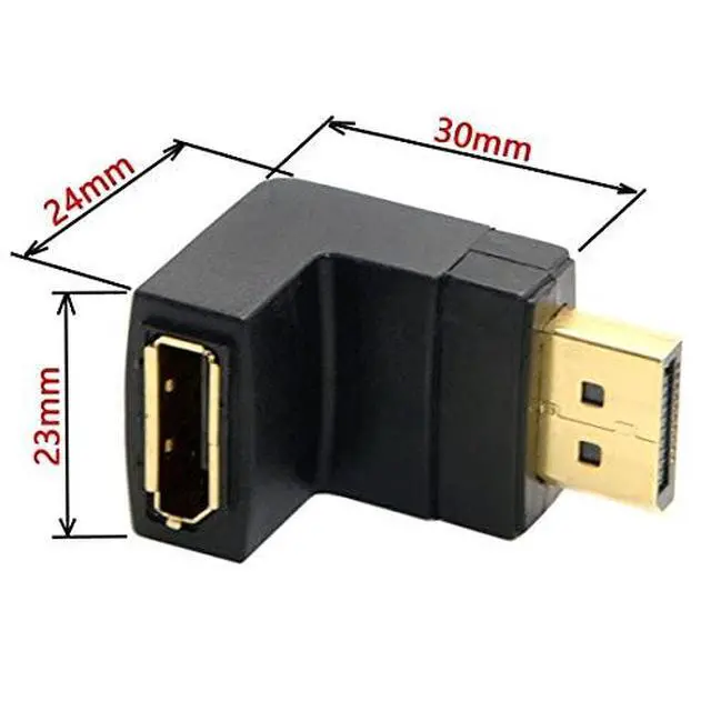 Alt view image 2 of 7 - Up Angled 90 Degree DP DisplayPort Male to Female Extension Adapter 4K 60hz