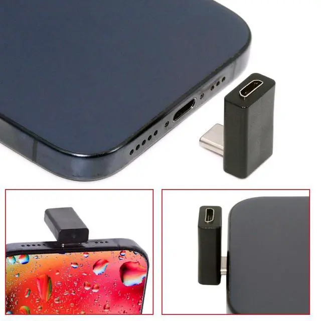 Alt view image 5 of 7 - 2 Pack Micro USB 2.0 Connector, USB C Male to Micro USB 5Pin Female 90 Degree Angled Charging Data Connector Adapter