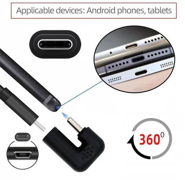Alt view image 5 of 7 - 4 Pack Mini/Micro USB 2.0 Connector, USB C Male to Mini/Micro USB 5Pin Female 90/180 Degree Angled Charging Data Connector Adapter