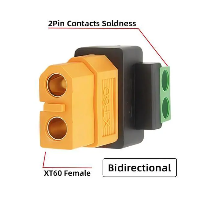 Alt view image 2 of 7 - XT60 2Pin Socket Charging Terminal Solderless Adapter for Aircraft Model/Car Model/Remote Control Toy/Battery Charger