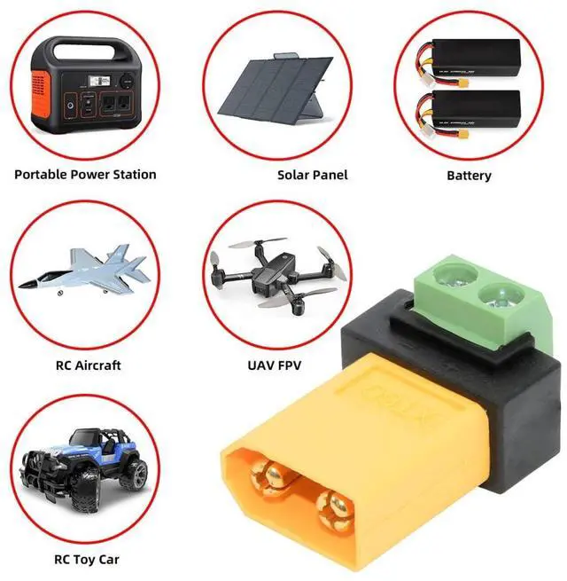 Alt view image 5 of 7 - XT60 2Pin Plug Charging Terminal Solderless Adapter for Aircraft Model/Car Model/Remote Control Toy/Battery Charger