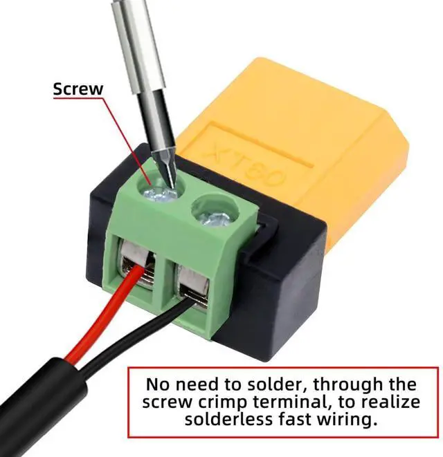 Alt view image 4 of 7 - XT60 2Pin Plug Charging Terminal Solderless Adapter for Aircraft Model/Car Model/Remote Control Toy/Battery Charger