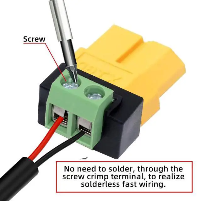 Alt view image 4 of 7 - XT60 2Pin Socket Charging Terminal Solderless Adapter for Aircraft Model/Car Model/Remote Control Toy/Battery Charger