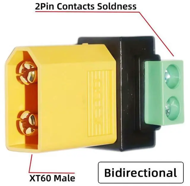 Alt view image 2 of 7 - XT60 2Pin Plug Charging Terminal Solderless Adapter for Aircraft Model/Car Model/Remote Control Toy/Battery Charger