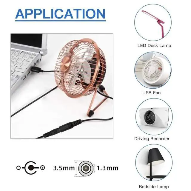 Alt view image 5 of 7 - 3.28FT USB C to DC 5V 3.5x1.3mm Power Charge Cable with 5.1K Resistor for USB Fan/LED Desk/Bedside Lamp/Driving Recorder