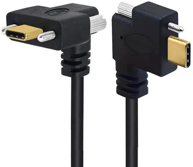 Main image of 3.28FT USB C to C Cable,USB C Dual 90 Degree Right Angled Extension Cable Supports 4K@60Hz 10Gbps Data Transmission and PD65W Fast Charging with Screw Spacing of 7.5/15.0 mm