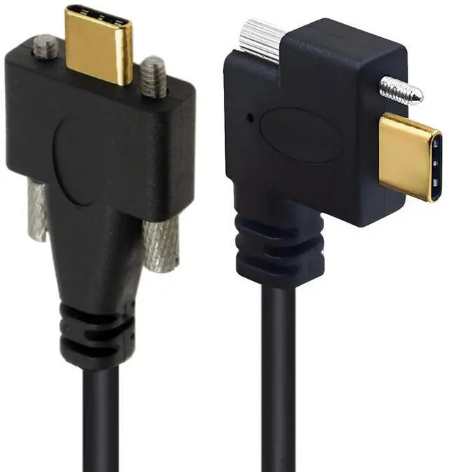 Main image of 3.28FT USB C to C Cable,USB C 90 Degree Right Angled Extension Cable Supports 4K@60Hz 10Gbps Data Transmission and PD65W Fast Charging with Screw Spacing of 7.5/15.0 mm