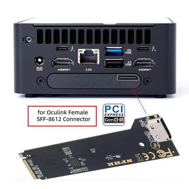 Alt view image 2 of 7 - PCI Express 5.0/4.0 M.2 to NVME/Oculink SFF-8612 Adapter for NUC 15 Pro NUC15CRH Built-in Port Upgrade Expansion Adapter