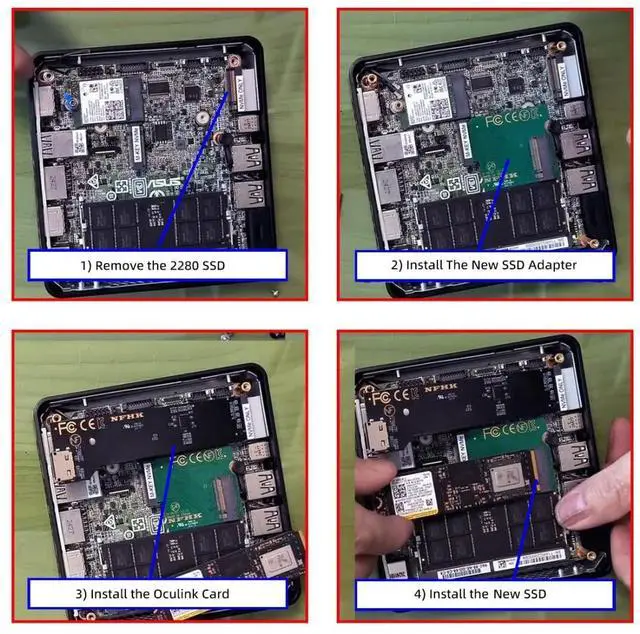 Alt view image 6 of 7 - PCI Express 5.0/4.0 M.2 to NVME/Oculink SFF-8612 Adapter for NUC 15 Pro NUC15CRK Built-in Port Upgrade Expansion Adapter