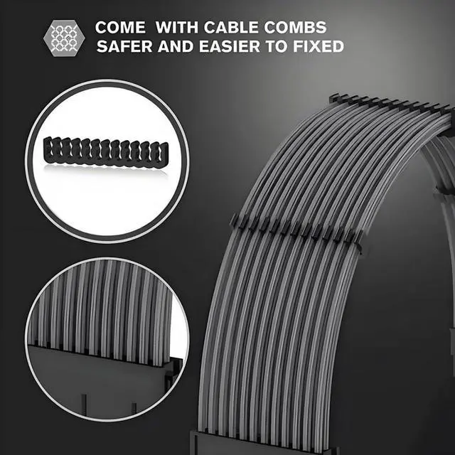 Alt view image 2 of 7 - 11.81 Inch 24Pin Motherboard Power Extension Cable 18AWG for Power Supply