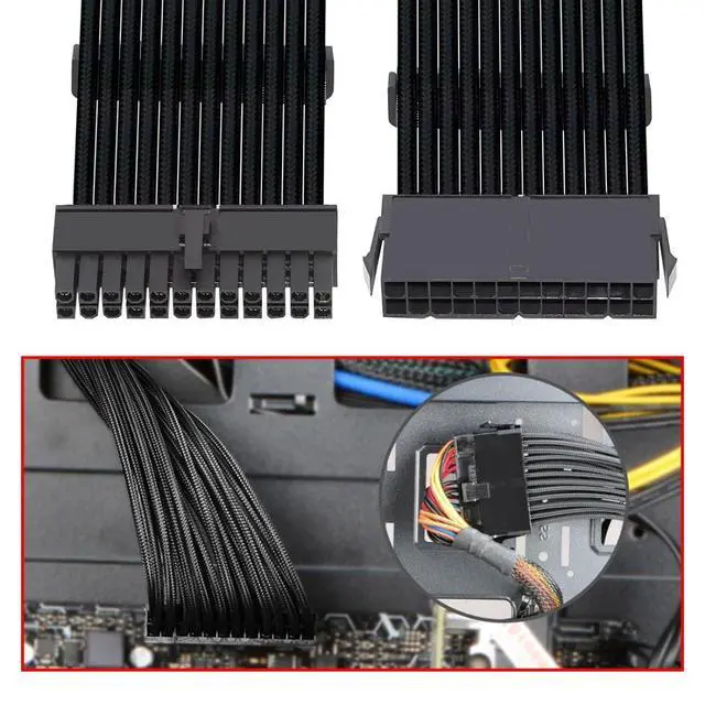 Alt view image 6 of 7 - 11.81 Inch 24Pin Motherboard Power Extension Cable 18AWG for Power Supply