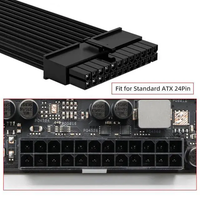 Alt view image 7 of 7 - 11.81 Inch 24Pin Motherboard Power Extension Cable 18AWG for Power Supply