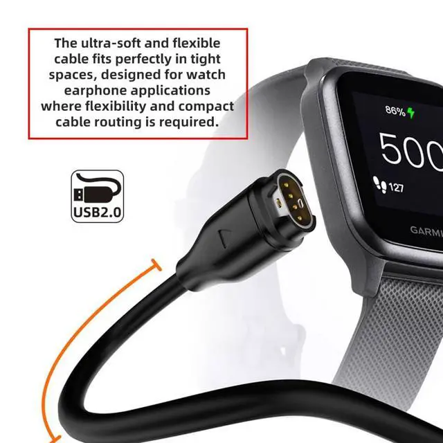 Alt view image 5 of 7 - 2 Pack 2 in 1 USB Charging Cable, USB A/USB C to 2Pin/4Pin 5V1A Magnetic Charging Cable 3.28FT Compatible with Shokz Headphones and Garmin Watch