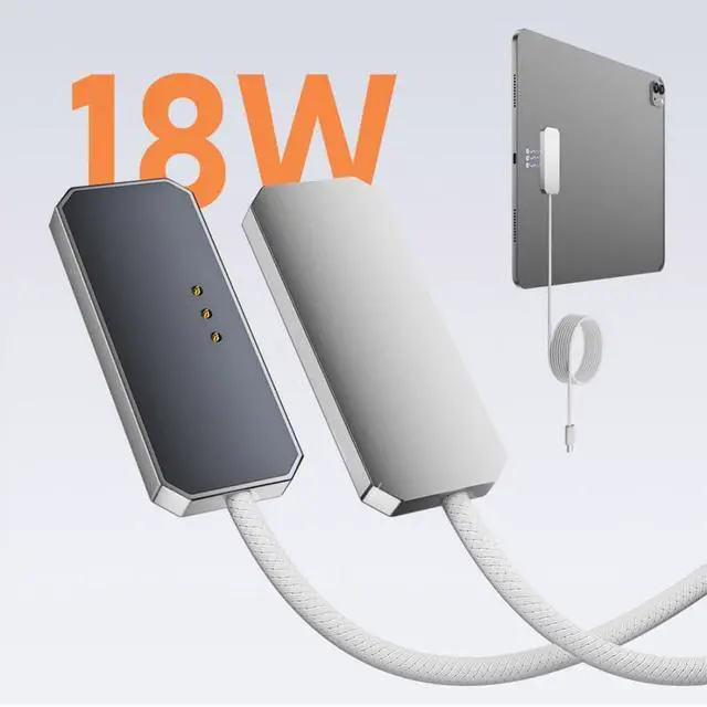 Alt view image 2 of 7 - 6.56FT USB C to 3Pin Magnetic 18W Charge Braided Cable Compatible with iPad Air M2/M3(2020-2025) and iPad Pro(2018-2022)
