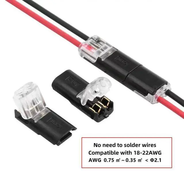 Alt view image 3 of 7 - 10 Pack Dual Wire Solderless Adapter,Tool-Free Solderless Cable Quick Extension Terminal Adapter for 18-22AWG LED Strip