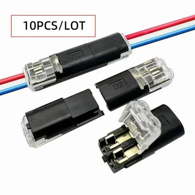 Alt view image 6 of 7 - 10 Pack Dual Wire Solderless Adapter,Tool-Free Solderless Cable Quick Extension Terminal Adapter for 18-22AWG LED Strip