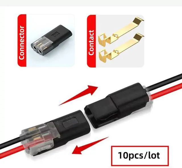 Alt view image 5 of 7 - 10 Pack Dual Wire Solderless Adapter,Tool-Free Solderless Cable Quick Extension Terminal Adapter for 18-22AWG LED Strip