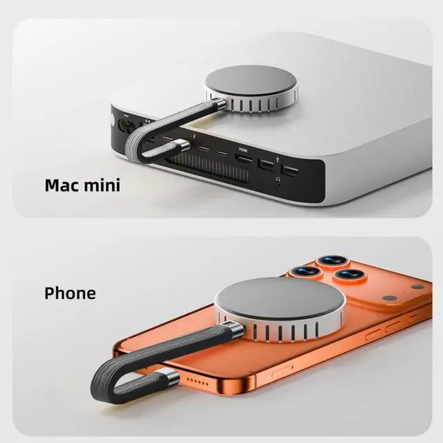 Alt view image 6 of 7 - 5.12 Inch USB C Short Flat Cable,Support PD 240W/80Gbps/16K@30Hz Video/OTG Compatible with Thunderbolt3/4 with USB C Coupler