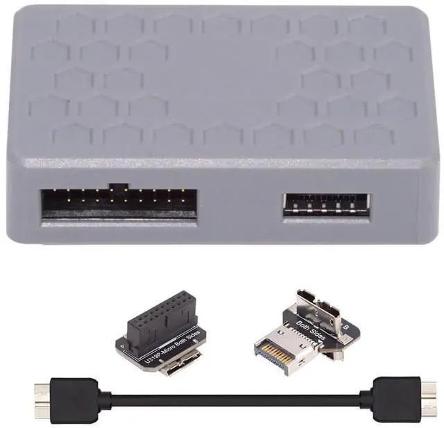 Main image of Micro B to USB 3.0 19Pin/USB 3.1 Type E Front Panel Header Port Multiplier Hub Adapter with USB 3.0 19Pin/USB 3.1 Type E to Micro B Adapter